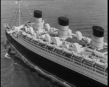 The Queen Mary Sailing on Her Maiden Voyage, 1936. Creator: British Pathe Ltd