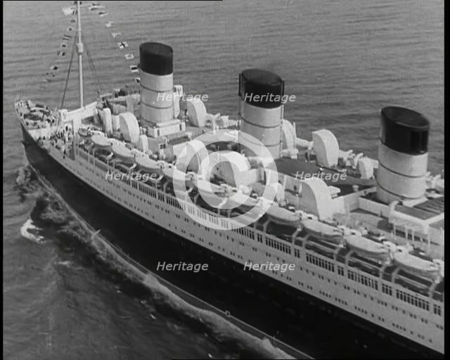 The 'Queen Mary' Sailing on Her Maiden Voyage, 1936. Creator: British Pathe Ltd.