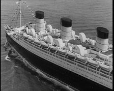 The Queen Mary Sailing on Her Maiden Voyage, 1936. Creator: British Pathe Ltd