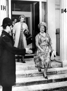 The Queen Mother visiting the Duchess of Northumberland, Belgravia, London, 1963