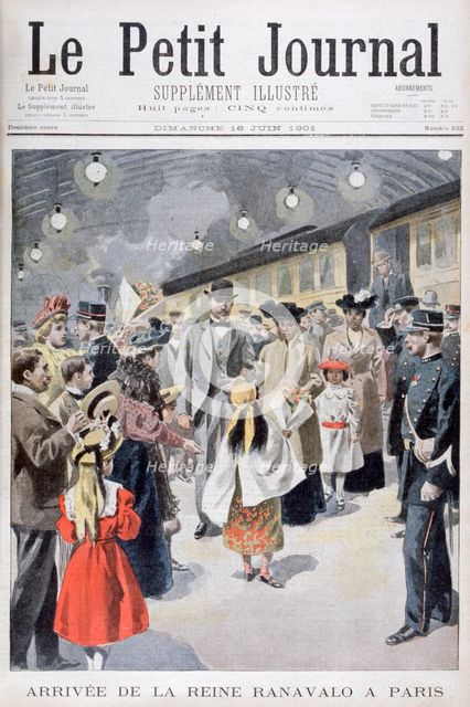 The Queen of Madagascar Ranavalo arrives in Paris, 1901. Artist: Unknown