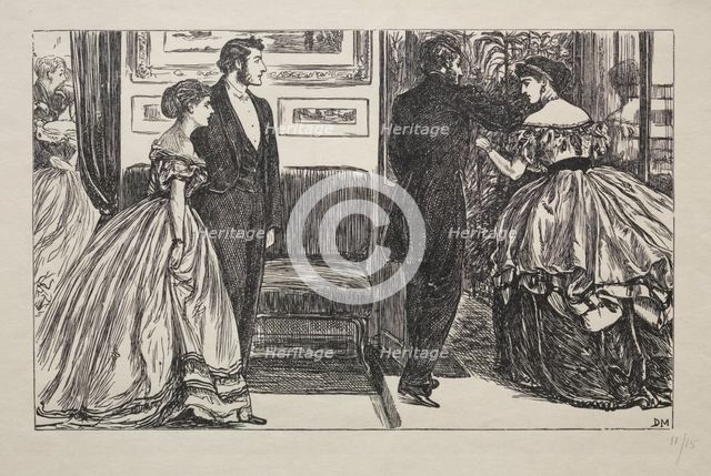 The Queen of Diamonds - How She Was Won and Lost, 1866. Creator: George Louis Palmella Busson Du Maurier (British, 1834-1896).