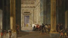 The Queen of Sheba before the Temple of King Solomon in Jerusalem, ca 1630-1634. Artist: Bray, Salomon de (1597-1664)