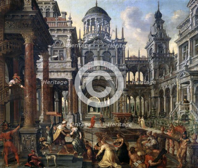 'The Queen of Sheba before Solomon', 1601.  Artist: Hans Vredeman de Vries