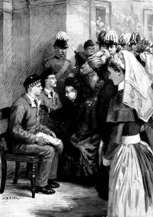 The Queen at Netley Hospital: Her Majesty conferring the Victoria Cross..., 1898. Creator: Unknown