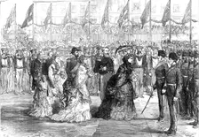 The Queen at Portsmouth inspecting the Naval Brigade of the Ashantee War, 1874. Creator: Unknown