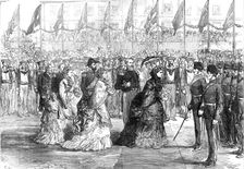 The Queen at Portsmouth inspecting the Naval Brigade of the Ashantee War, 1874. Creator: Unknown
