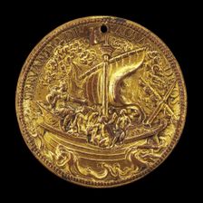 The Queen at the Helm of a Ship in Stormy Seas [reverse], 1615. Creator: Abraham Dupre