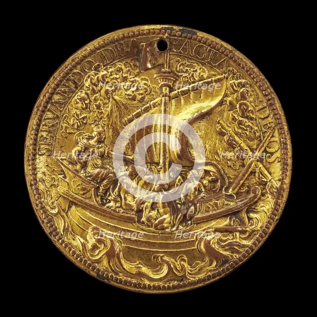 The Queen at the Helm of a Ship in Stormy Seas [reverse], 1615. Creator: Abraham Dupre.