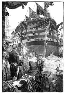 The Queen at the Launch of Trafalgar, 1841, (1900)