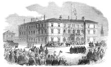 The Queen at the Station Hotel, at Hull, 1854. Creator: Unknown