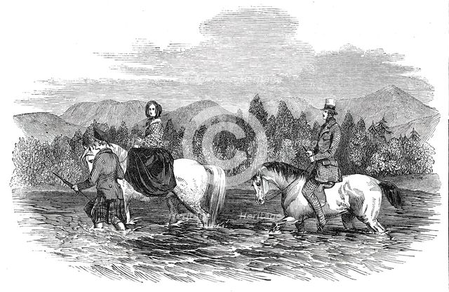 The Queen and Prince Albert fording the Garry, 1844. Creator: Unknown.