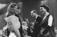 The Queen and Prince Philip visiting the BBC television studios at Lime Grove, London