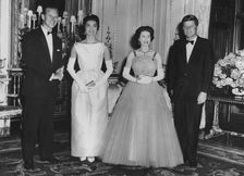 The Queen and Prince Philip with the President and Mrs Kennedy, Buckingham Palace, 1961