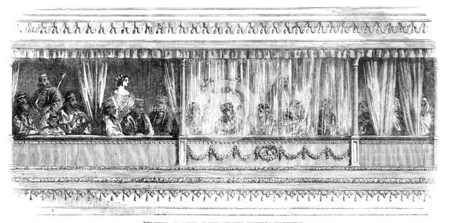 The Queen and Princes of Oude and Suite at Drury-Lane Theatre, 1857. Creator: Unknown.