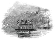 The Queen crossing the Maine, at Langfort, Bavaria, 1845. Creator: Unknown