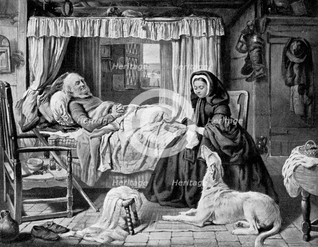 'The Queen in a Cottage Bedroom', late 19th century, (c1920). Artist: Unknown