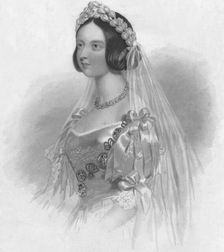 The Queen in her Bridal Dress 1840. Creator: William Henry Mote