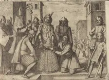 The Queen Laying the First Stone for the Church of the Poor Clares in Spain [verso], 1612. Creator: Jacques Callot