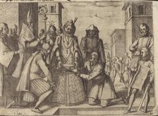 The Queen Laying the First Stone for the Church of the Poor Clares in Spain [verso], 1612. Creator: Jacques Callot