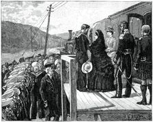 The queen presenting the Albert Medal to coastguard George Oatley, late 19th century, (1900)