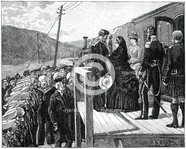 The queen presenting the Albert Medal to coastguard George Oatley, late 19th century, (1900). Artist: Unknown