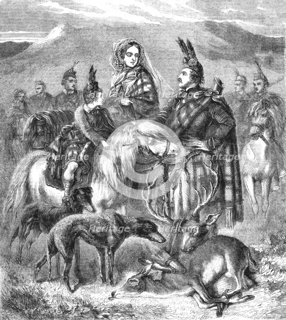'The Queen, Prince Albert, Prince of Wales and Attendants in the Highlands', 1854. Creator: Unknown.