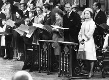 The Queen, Prince Philip and other members of the Royal Family, Westminster Abbey, London, 1972