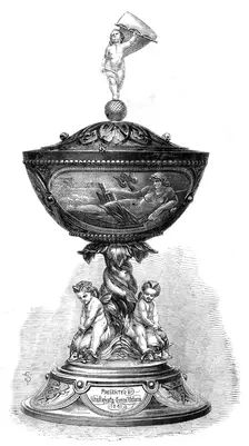 The Queen's Cup, won by Mr. Johnson's Audax at the Royal Western Yacht Club Regatta, 1861. Creator: Unknown