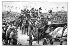 The Queen's arrival in Peel Park near Manchester, 1851, (1888)