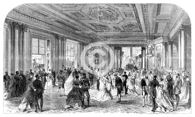 The Queen's Drawingroom: Grand Entrance-Hall, Buckingham Palace, 1868. Creator: C. R..