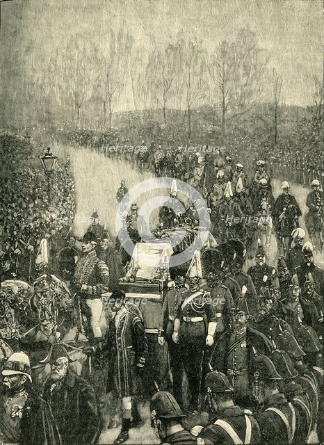 'The Queen's Funeral: The Procession Passing Through Hyde Park', c1900. Creator: Unknown.