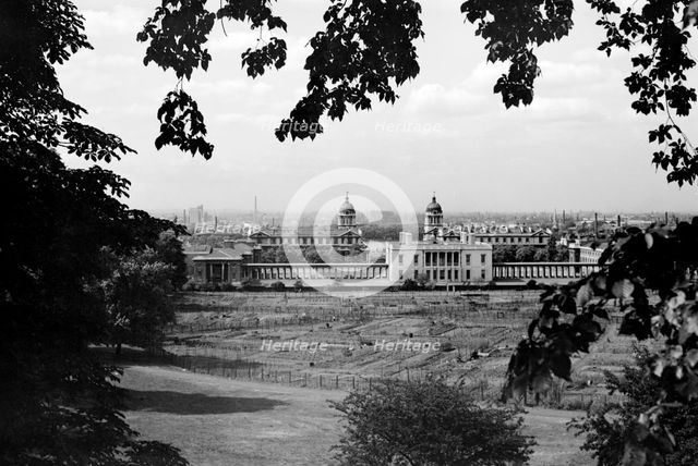 The Queen's House with the Royal Naval Hospital, Greenwich, London, c1945-c1965. Artist: SW Rawlings