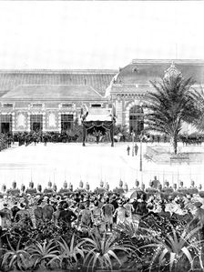 The Queen's Holiday Abroad: arrival at Nice on March 15, 1895. Creator: George Meisenbach