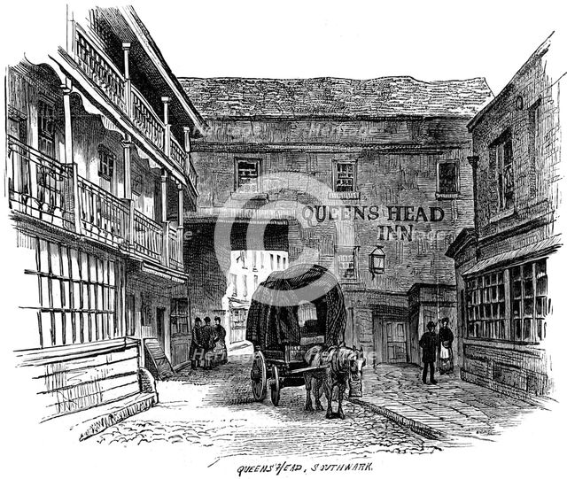 The Queen's Head Inn, Southwark, London, 1887. Artist: Unknown