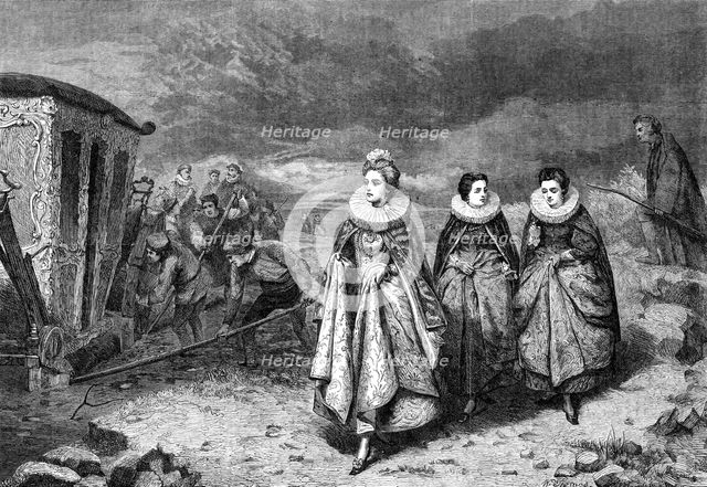 "The Queen's Highway in the Sixteenth Century", by J. Hayllar..., 1864. Creator: W Thomas.