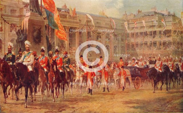 'The Queen's Jubilee Procession on the Way to Westminster Abbey, June 21, 1887', 1906. Artist: R Dudley.