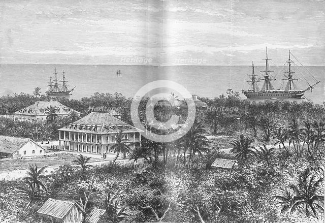 'The Queen's Palace at Papeete, Tahiti',  c1885, (1890). Artist: Robert Taylor Pritchett.