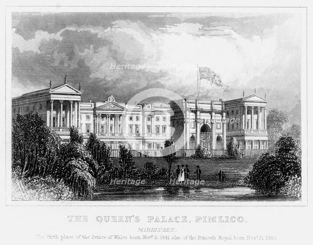 'The Queen's Palace, Pimlico', London, c1840s. Artist: Unknown