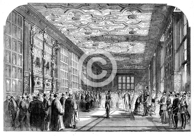 The Queen's Visit to Birmingham - Reading of the Address of the Interim Managers to Her..., 1858. Creator: Unknown.