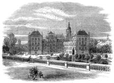 The Queen's visit to Germany: the Ducal Palace and Church of St. Moritz, Coburg..., 1862. Creator: Unknown