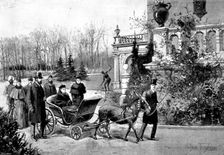 The Queen's Visit to...Friedrichshof: the Empress showing Her Majesty...the Castle grounds, 1895. Creator: George Meisenbach