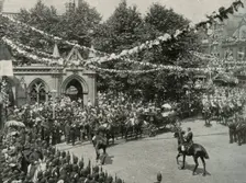 The Queen's Visit To Her Birthplace: The Scene Outside St. Mary's Church, Kensington (c1897). Artist: Argent Archer