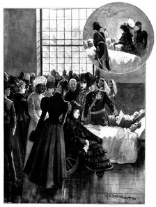 The Queen's Visit to Netley Hospital:...wounded [soldier]...Indian Frontier Campaign, 1898. Creator: Unknown
