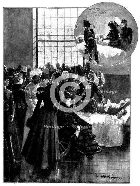 The Queen's Visit to Netley Hospital:...wounded [soldier]...Indian Frontier Campaign, 1898. Creator: Unknown.