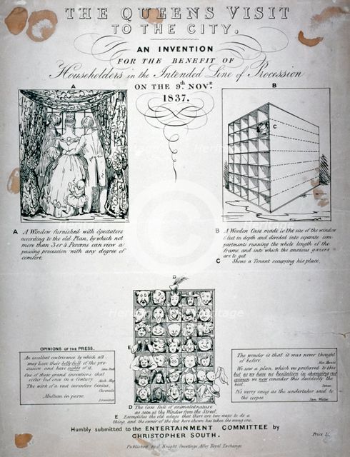 'The Queen's visit to the City', 1837.                                     Artist: Anon