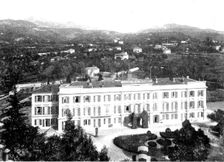 The Queen's Visit to the Riviera: view from the Excelsior Regina Hotel...at Cimiez, 1898. Creator: Alexander Lamont Henderson