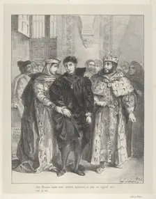 The Queen Tries to Console Hamlet, 1834., 1834. Creator: Eugene Delacroix