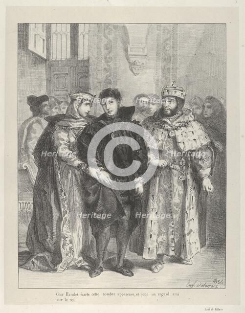 The Queen Tries to Console Hamlet, 1834., 1834. Creator: Eugene Delacroix.