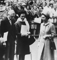 The Queen unveils a memorial plaque to Queen Mary, Marlborough House, London, 1967. Creator: Unknown
